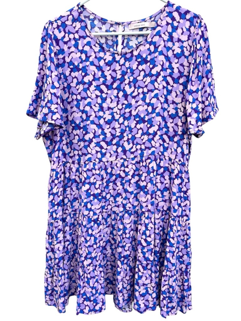 EUC Mister Zimi Floral Tiered Flutter Sleeve Dress Size 12